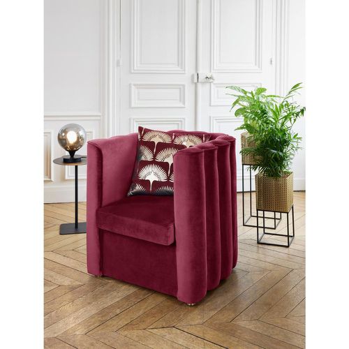 Fauteuil vintage en velours structure en bois et métal FRIDA - POTIRON PARIS - Modalova