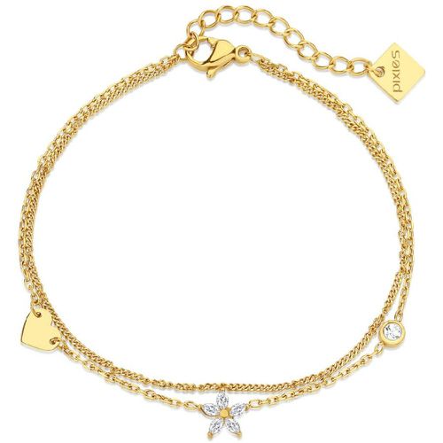 Bracelet Marguerite - PBM0057-1WHT Acier - Pixies Bijoux - Modalova