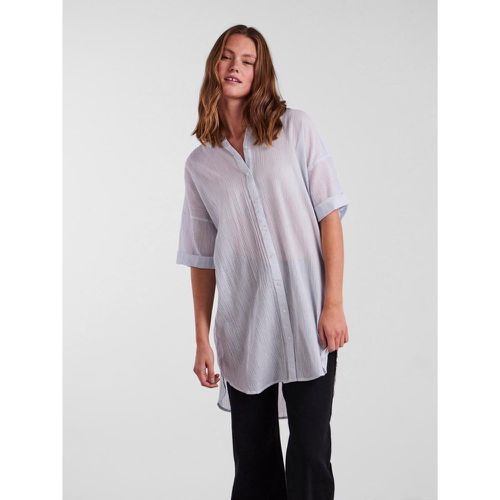 Chemise rayée épaules tombantes manches 2/4 en coton - Pieces - Modalova