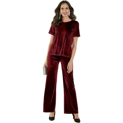Pantalon droit en velours stretch - Venca - Modalova