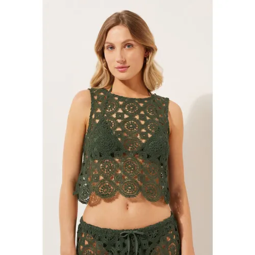 Haut en crochet motif géométrique Taille M-L - Calzedonia - Modalova