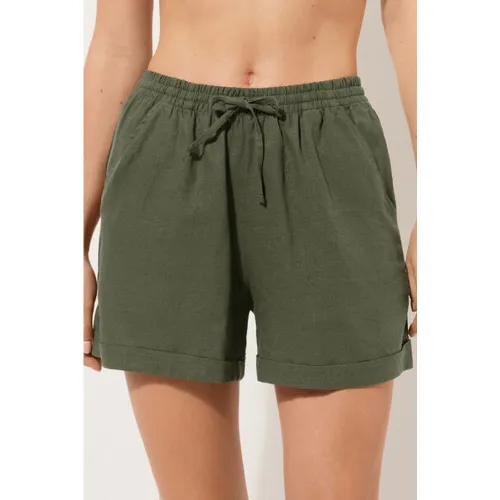 Pantacourt en lin et viscose Taille L - Calzedonia - Modalova