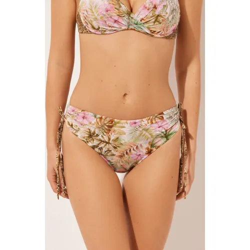 Bas de maillot à taille haute Wild Tropics Taille L - Calzedonia - Modalova