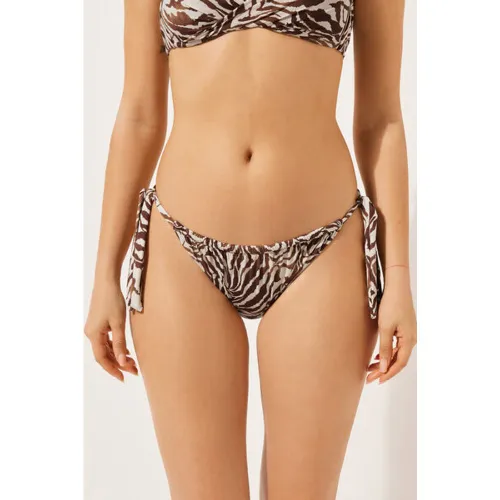 Bas de maillot à nœuds Brown Zebra Taille L - Calzedonia - Modalova