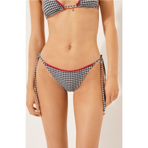 Bas de maillot brésilien à lanières Cherry Vichy Taille L - Calzedonia - Modalova