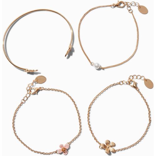 Lot de bracelets manchette et chaîne fleur de cerisier couleur - Lot de 4 - Claire's - Modalova