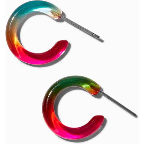 Créoles 15 mm arc-en-ciel fluo - Claire's - Modalova