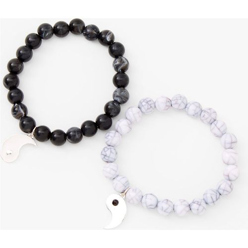 Bracelets élastiques perlés effet marbré yin yang - Lot de 2 - Claire's - Modalova