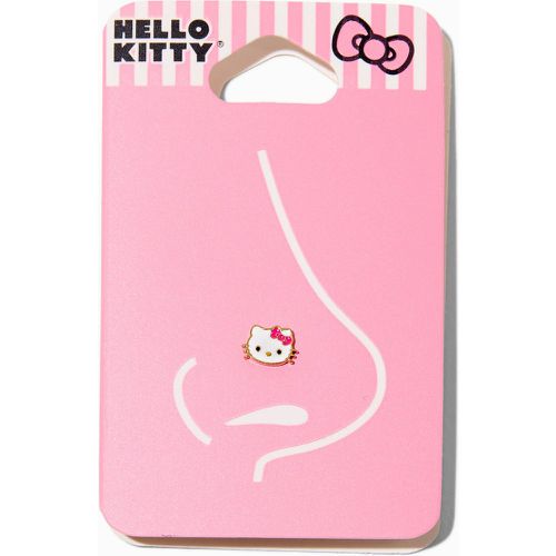 Claire's Clou de nez 0,8 mm visage émaillé acier inoxydable couleur dorée ® - Hello Kitty - Modalova