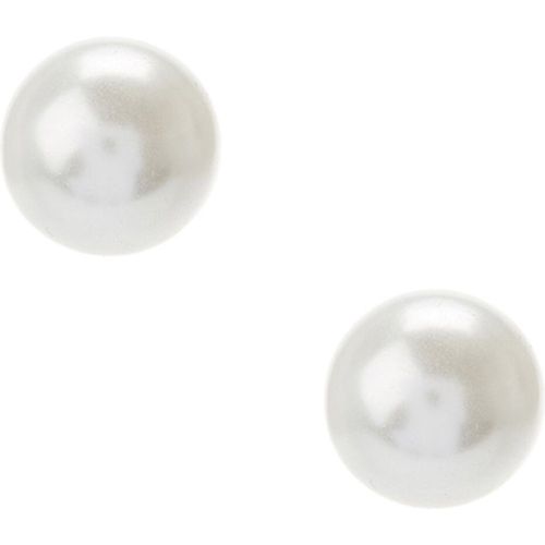 Clous d'oreille à perle d'imitation blanche 12 mm couleur argenté - Claire's - Modalova