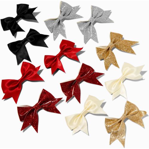 Mini barrettes à nœud paillettes et satin période des fêtes Club - Lot de 12 - Claire's - Modalova