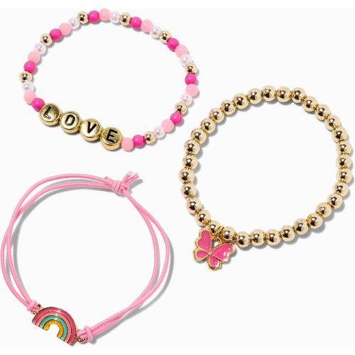 Bracelets perlés réglables avec perles d’imitation « Love » Club - Lot de 3 - Claire's - Modalova