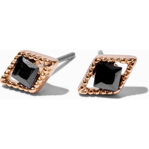 Clous d'oreilles faux diamant en zircon cubique couleur dorée - Claire's - Modalova