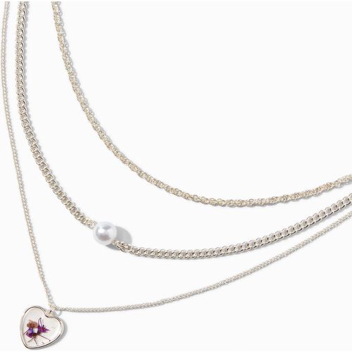 Collier multi-rangs couleur argentée avec pendentif perle d’imitation cœur en résine - Claire's - Modalova