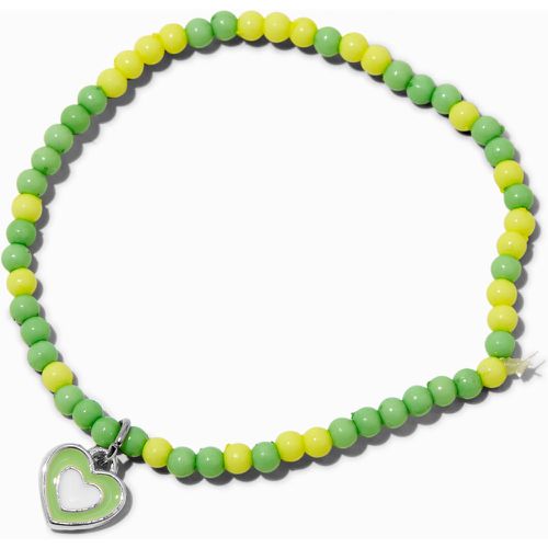 Bracelet élastique en perles de rocaille cœur et jaune Club - Claire's - Modalova