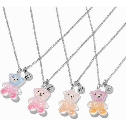 Colliers à pendentif nounours avec dégradé de tons iridescents best friends - Lot de 4 - Claire's - Modalova