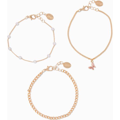 Bracelets perlés papillon couleur dorée - Lot de 3 - Claire's - Modalova