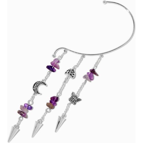 Manchette d'oreille pendante avec champignon strass couleur argentée - Claire's - Modalova