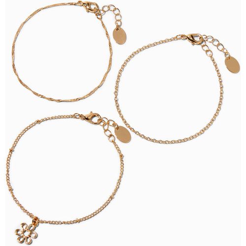 Bracelets de chaîne marguerite couleur bijoux recyclés Claire’s - Lot de 3 - Claire's - Modalova