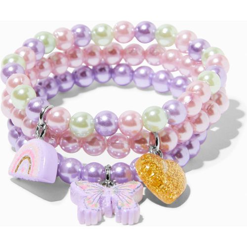 Bracelets élastiques perlés avec perles d’imitation pastel Club (lot de 3) - Claire's - Modalova