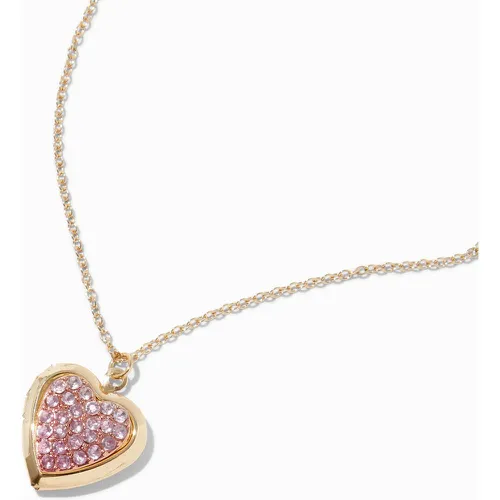Collier à pendentif médaillon en forme de cœur pavé - Claire's - Modalova