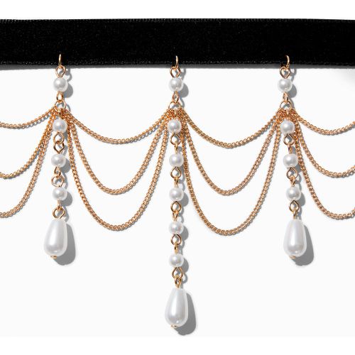 Ras-de-cou imposant perles d'imitation couleur dorée - Claire's - Modalova
