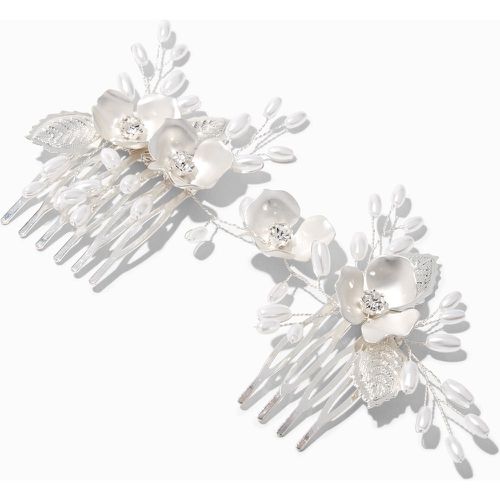 Barrette florale perles d’imitation couleur mate - Claire's - Modalova