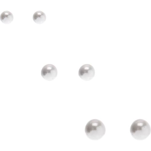 Clous d'oreilles perle d'imitation de différentes tailles couleur argentée - , lot de 3 - Claire's - Modalova