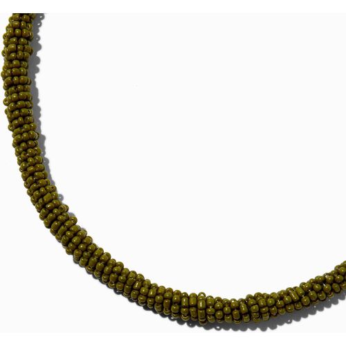 Ras-de-cou tubulaire perles de rocaille olive - Claire's - Modalova