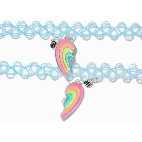 Ras-de-cou effet tatouage cœur fendu arc-en-ciel Best Friends - Lot de 2 - Claire's - Modalova