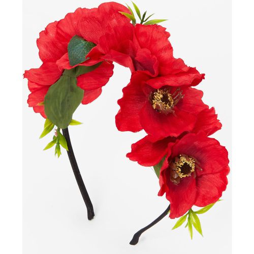Serre-tête couronne de fleurs artificielles coquelicots - Claire's - Modalova