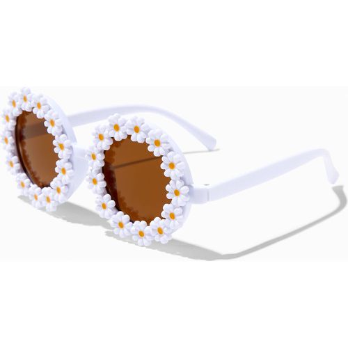 Lunettes de soleil rondes motif marguerite blanches Club - Claire's - Modalova