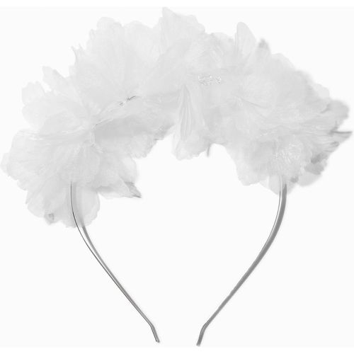 Serre-tête couronne de fleurs fantaisistes blanches - Claire's - Modalova