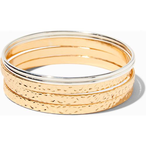 Bracelets fins bangle texturés en métaux mixtes - Lot de 5 - Claire's - Modalova