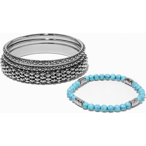 Lot de bracelets perlés turquoise et bracelets fins bangle couleur - Lot de 4 - Claire's - Modalova