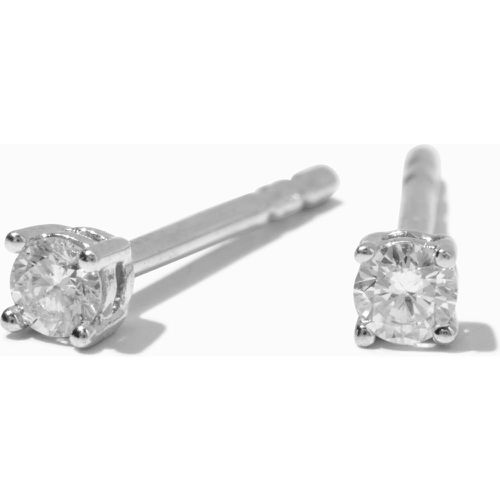 Clous d’oreilles 3 mm diamants de laboratoire panier rond poids total 1/10 carats couleur C LUXE by Claire’s - Claire's - Modalova