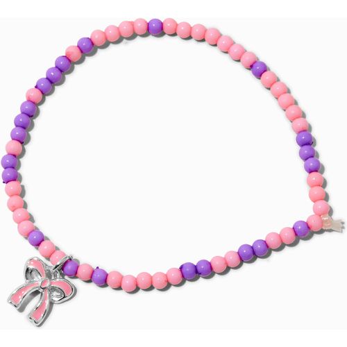 Bracelet élastique en perles de rocaille nœud violet et Club - Claire's - Modalova