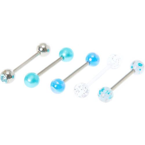 Lot de barres de piercing de langue teintes bleues aqua - Claire's - Modalova