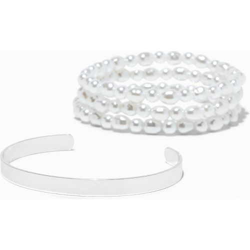 Lot de bracelets manchette couleur et élastiques perles d'imitation - Lot de 4 - Claire's - Modalova