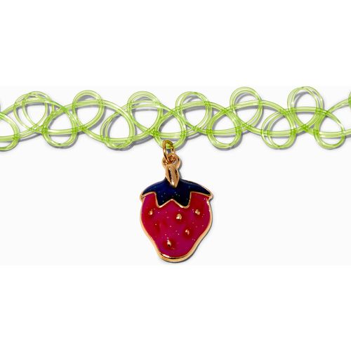 Ras-de-cou effet tatouage avec pendentif d’humeur fraise - Claire's - Modalova