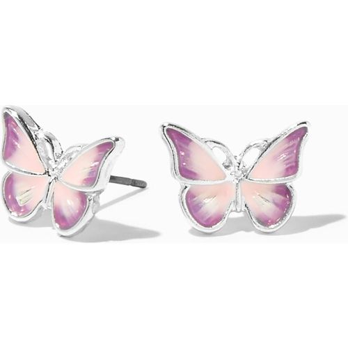 Clous d'oreilles papillon et violet dégradé couleur argentée - Claire's - Modalova