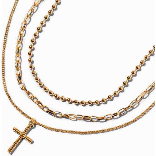 Colliers chaîne à pendentif et à croix couleur - Lot de 3 - Claire's - Modalova