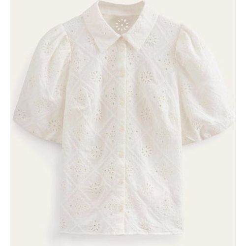 Chemise à manches bouffantes et broderie anglaise - Boden - Modalova