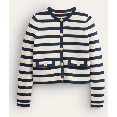 Veste rayée en maille de coton - Boden - Modalova