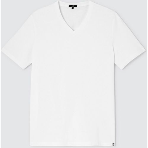 T-shirt col V Homme Blanc - Bizzbee - Modalova