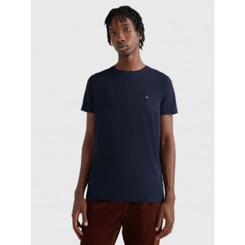 MW0MW27539 Core Stretch Slim T-shirt (XS), Casuel, Manche courte, Le coton biologique, Durable, Marine - Tommy Hilfiger - Modalova
