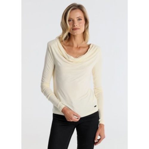 T-shirt à col drapé et épaulettes (S), Casuel, Viscose, Manche longue - Victorio & Lucchino, V&L - Modalova