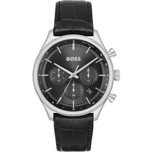 Montre chronographe analogique avec bracelet en cuir Gregor (OSFA), Casuel, Acier inoxidable - Boss - Modalova