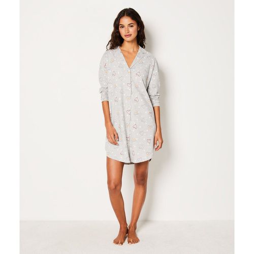 Chemise de nuit en coton à cœurs corgi - Ginou - XS - Etam - Modalova