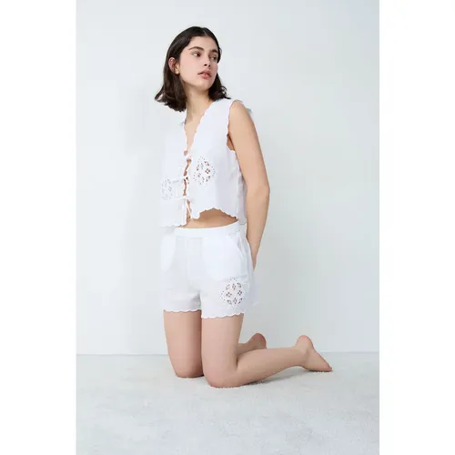 Short de pyjama en coton brodé - Carlyne - XS - Etam - Modalova